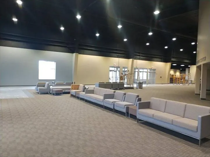 Freshly painted commercial reception area